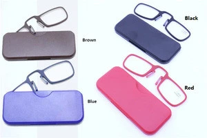 drop ship high end quality TR90 spring clip on nose pincenez rectangle light weight reading glasses