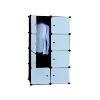 Easy to Assemble Multipurpose Bedroom 8 Cubes Storage Foldable Plastic Wardrobe