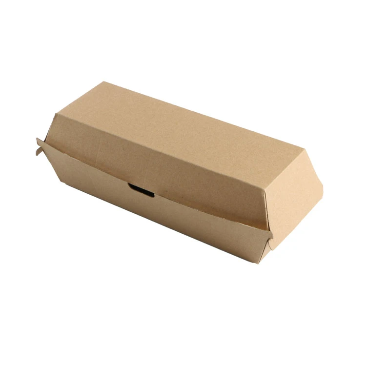 Eco friendly food grade compostable kraft paper cardboard hamburger box