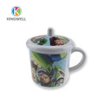 Eco-friendly kids plastic cheap handle mugs children plastic cup and cap