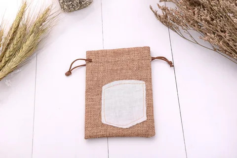 Eco-Friendly Mini Synthetic Custom Jute Bag with Printed Logo Jute Drawstring Zakjes