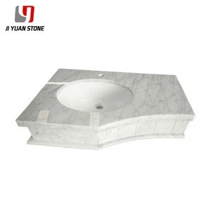 Economical Commercial Carrara Countertop Banjo Vanity Top Bathroom With