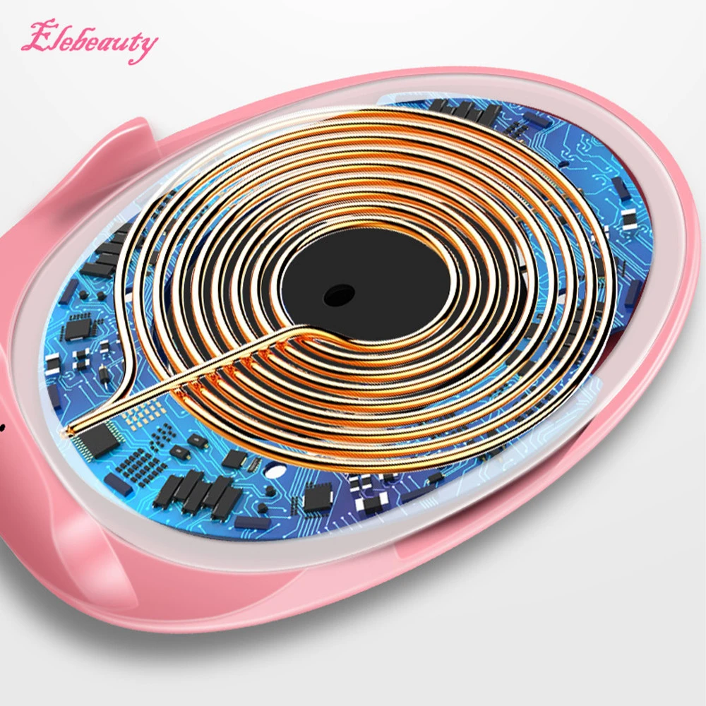 Elebeauty 2021 New Promotional OEM logo led light makeup mirror wireless charger led mirror wireless charger
