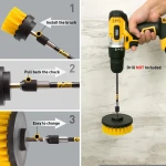 Electric Drill Brush Grout Power Scrubber Cleaning Brush Tub Cleaner Tool