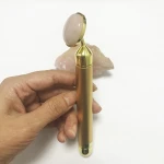 Electric vibrating jade roller face facial massager 24k beauty bar golden face massager