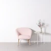 Elegant Design Soft Velvet Fabric Living Room Pink Velvet Chair With Metal Frame