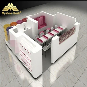 Elegant  Nail Bar Station Furniture Manicure Kiosk for the Shopping Mall Manicure Design