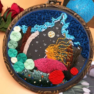 European Arts Crafts DIY Embroidery Kits Ribbon Set Needlework Cross Stitch