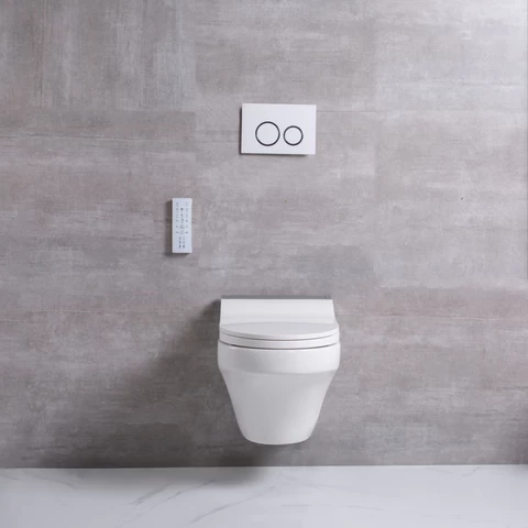 European Bathroom Ceramic Intelligent Toilet Modern Luxury Electric Automatic wall hung  super water saving smart toilet