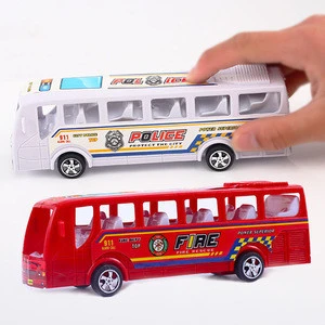Ex-factory price friction car toy for kids indoor play mini car toys colorful plastic model bus