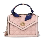 Factory direct sale multi-color fashion polka dot ribbon chain pu handbag