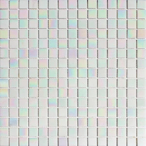 Factory directly sale pearl color mosaic iridescent blue mosaic glass tile linear glass mosaic tiles