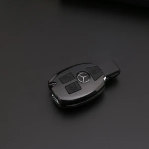Factory Outlet Full Protection Smart Carbon fiber 2/3 Buttons Benz car key cover