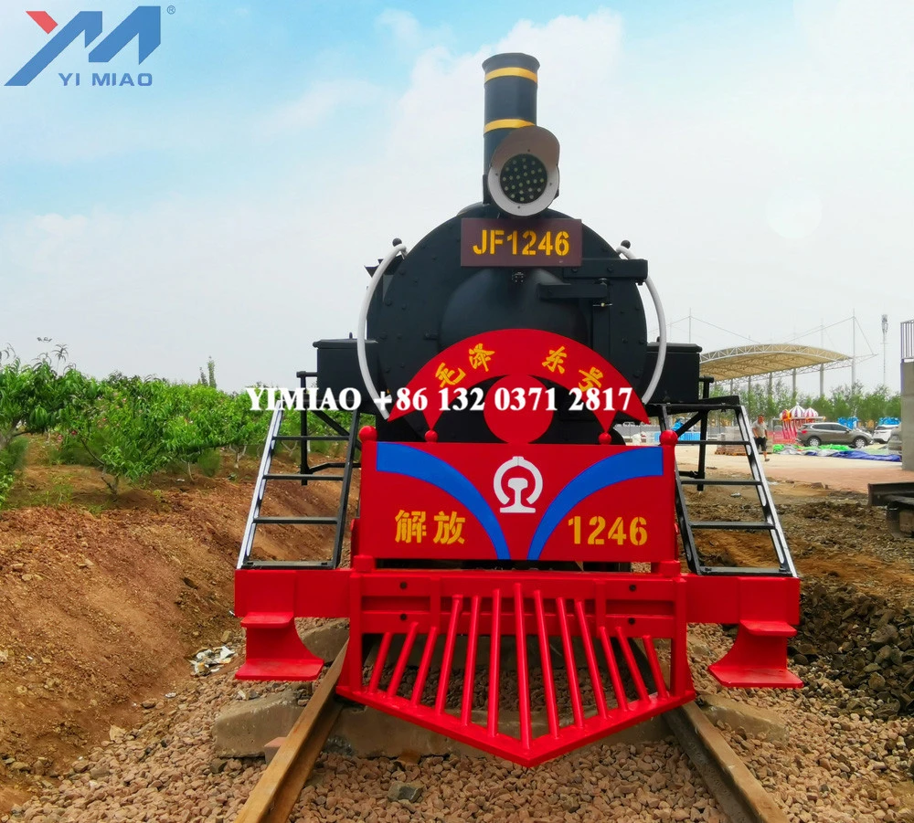 Factory price Scenic area amusement park track steam train and track steam  locomotive for sell