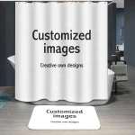Factory Promotional Sales Waterproof Printed Polyester Shower Curtain NO MOQ