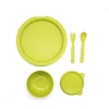 Factory sell with free sample biodegradable bamboo fiber childrens tableware
