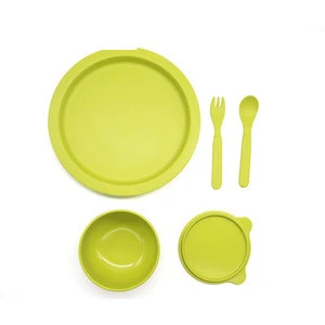 Factory sell with free sample biodegradable bamboo fiber childrens tableware