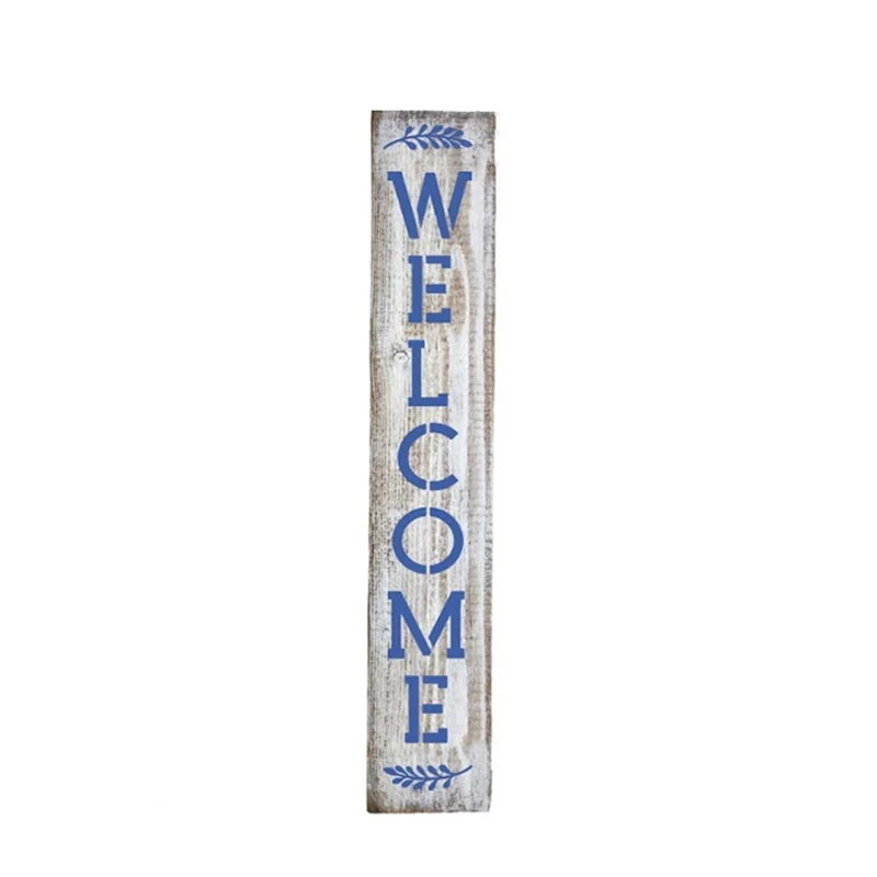 Farmhouse Style Front Porch Vertical Vintage Plaque Wooden Welcome Sign