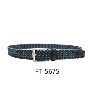 Fashion braided thick men belts hand knitted cowhide leather and cotton pin buckle designer London style belt
