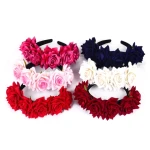 Fashion Headband Flower Crown Wedding Bridal Artificial Rose Floral Headbands Cosplay Costume Party Hair Band