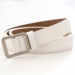 Fashion hot sale non-porous ladies PU belt alloy square buckle high quality belt factory wholesale