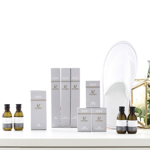 Fashion wholesale bathroom men disposable amenities tray kit set with carton box pack mini travel bamboo hotel toiletries