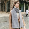 Fashion winter long thick women plain scarf lady knitted acrylic scarf