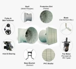 Fiberglass Ventilation Fan FRP Cone Fan Industrial Fiberglass Poultry Farm Exhaust Fan