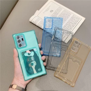 for Samsung S21Ulltra four-corner anti-fall card case mobile phone case A32 transparent fine hole all-inclusive protective cover