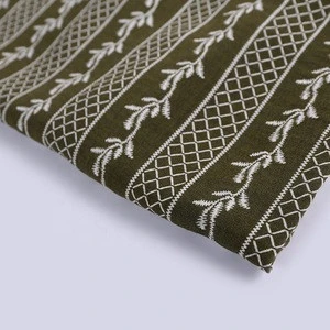 Free sample custom green pattern plain rayon and nylon woven fabric