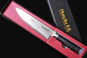 Free shipping Japanese Damascus steel 8" kitchen chef knife forged G10 handle Stainless steel kitchen knives chefs