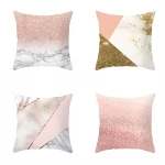 Freeas Pack of 4 Decorative Pillow Covers Love Life Pillowcases Solid Square Cushion Cover Cotton Linen Throw Pillow Covers Home