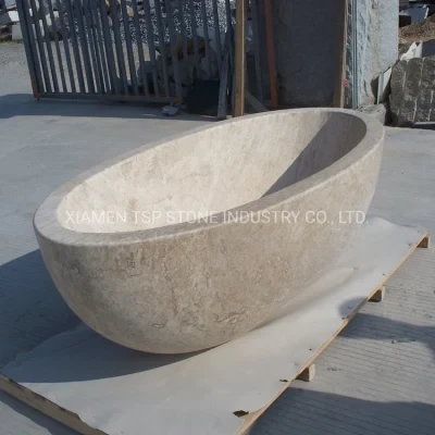 Freestanding Hand Carved Stone Bathtub for Home Decor