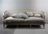 French Style Antique Wooden Frame Three Seat Sofa Furniture