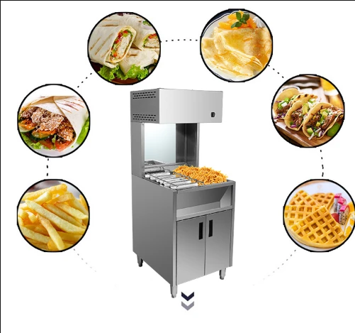 Fried Chicken Food Display Warmers Chip Workstation French Fries Display Warmer