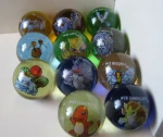 glass marble with logo,printed glass marble