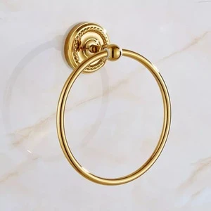 Gold Colored Bath Towel Ring /Towel Holder  /Wall Mounted Towel Rack