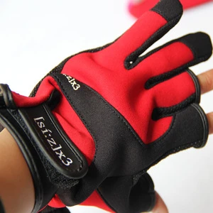 Good protective 3 cut finger Neoprene Fishing gloves