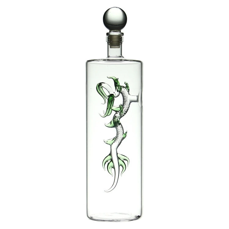 Hand Blown High Borosilicate Glass 750ML Glass Bottle for Gin Vodka Liquor Alcohol Tequila Reposado Whiskey