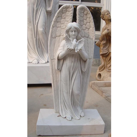 Buy Handmade Life Size Cemetery Weeping Angel Marble Statues White ...