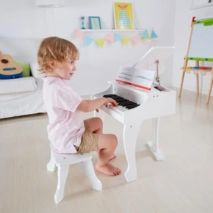 Hape Good quality educational white wooden toy piano,Deluxe White Grand Piano