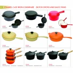 Healthy White enamel coated cast iron cookware dutch oven sauce pan