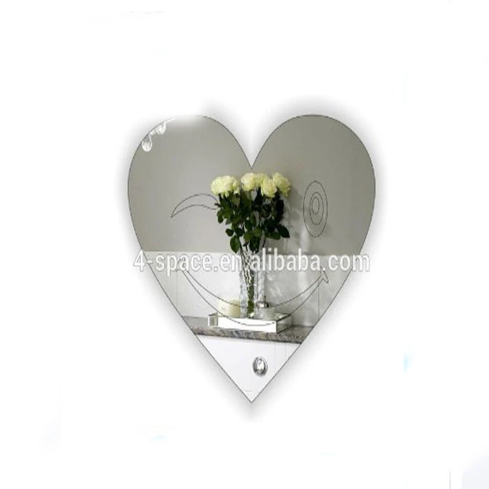 Heart shaped acrylic decorative wall mirrors