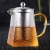 Import Heat Resistant Glass Teapot Tea Pot Stainless Steel Infuser Heated Container Tea Pot Good Clear Kettle Square Filter Baskets from China