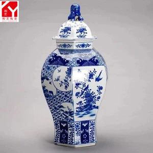 High end gift for seniors Hand Painted Underglazed Porcelain chinese vase