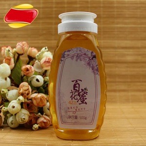 High quality 500g squeezable honey bottle with silicone valve top cap