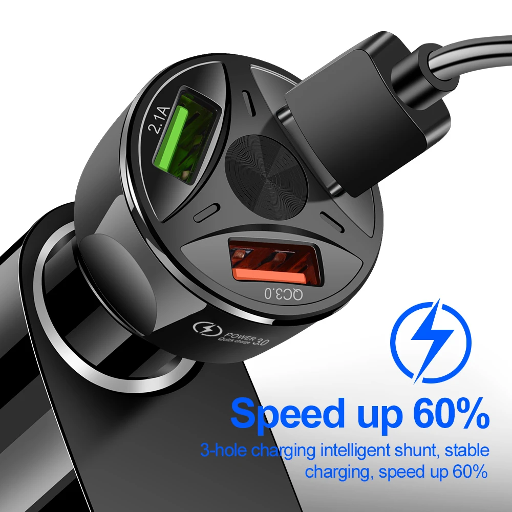 High quality car usb c charger 3 port car charger usb-c in-car chargers