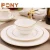 Import High quality ceramic plates dishes porcelain dinner plate  rimmed with gold for restaurant or wedding from China