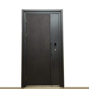 High quality flat exterior security entrance steel doors portes with Embedded fingerprint lock