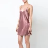 High Quality Lady Sexy Mini Slip Light Pink Silk Sleeveless Dress